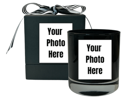 Black and White Unscented Black Candle/Black Box - Your Photo Candle