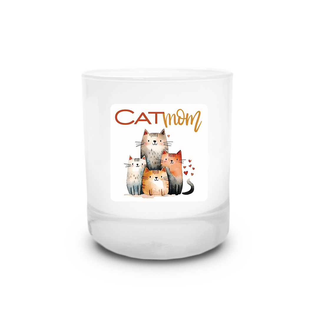 Cat Love Candle Watercolor Cat Mom