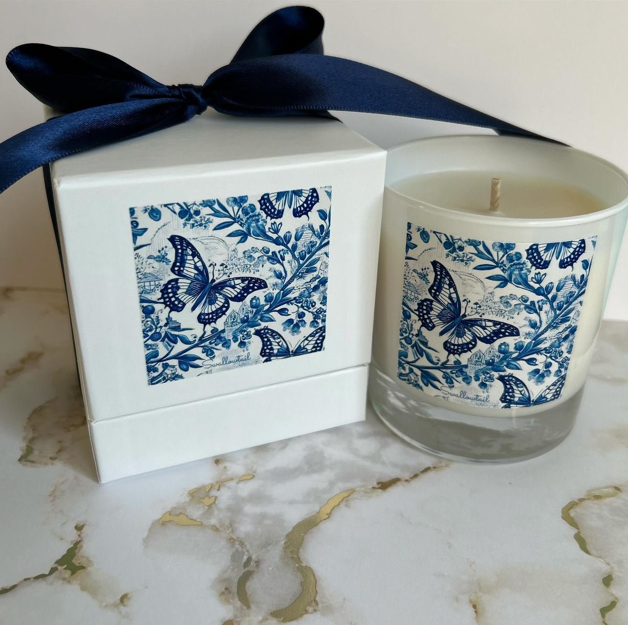 Chinoiserie Beautiful Butterfly Candle - Your Photo Candle