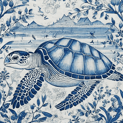 Chinoiserie Mystic Sea Turtle Candle - Your Photo Candle