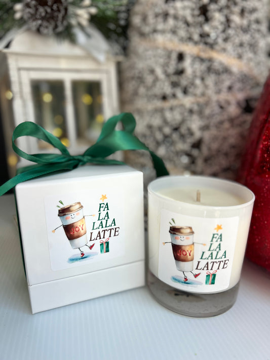 Fa La La Latte Christmas Candle