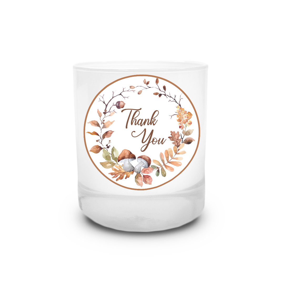 Fall Wreath Thank You Candle