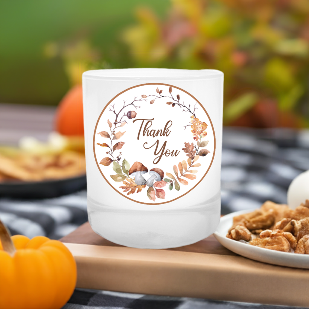 Fall Wreath Thank You Candle