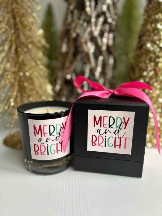 Merry and Bright Christmas Candle