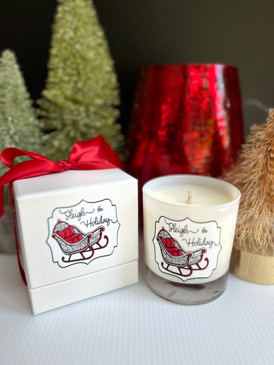 Sleigh The Holidays! Christmas Candle